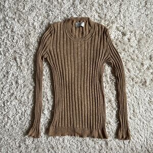 Maryam Nassir Zadeh Brown rib knit sweater